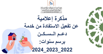 مذكرة إعلامية عن تفعيل الاستفادة من إعانة دعم السكن برسم سنوات 2022_2023_2024